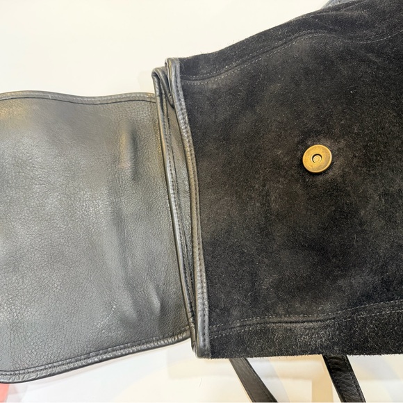 Vintage Coach Berkeley Convertible Backpack, model #9016, black suede+leather. main image 4